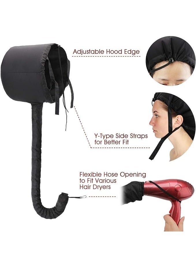 DUNISO Bonnet Hooded Hair Dryer Attachment, Large Adjustable Deep Conditioning Cap,Drying Heat Cap with Elastic Strap,Sturdy and Durable,Use for Hair Styling, Hair Drying, Curling and Deep Conditioning - Image 4